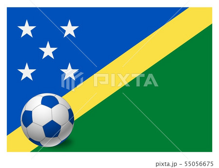 Solomon Islands flag and soccer ball 55056675