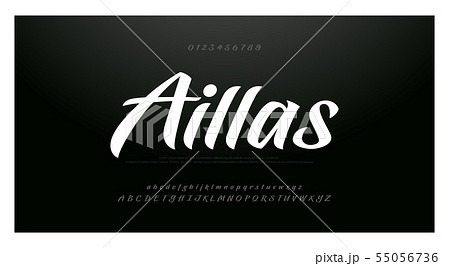 Script font hand drawn alphabet. Brush painted 55056736
