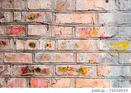 Brick texture with scratches and cracks 55059034