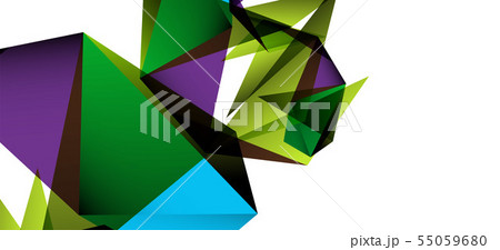 Vintage abstract template with triangle mosaic composition vecton white background. Simple design 55059680