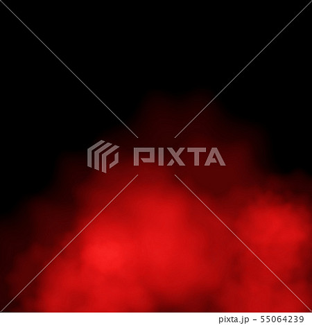 Red fog or mist color special smoke effect isolated on black background. EPS 10 55064239
