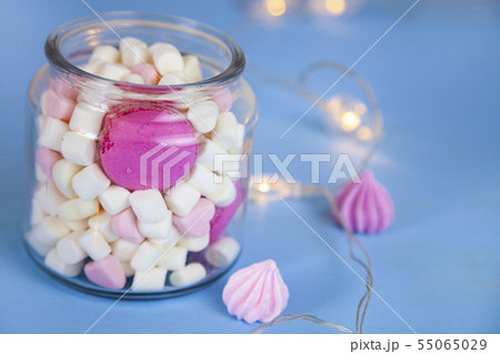 Marshmallow in a glass jar Marshmallow in a glass jar 55065029