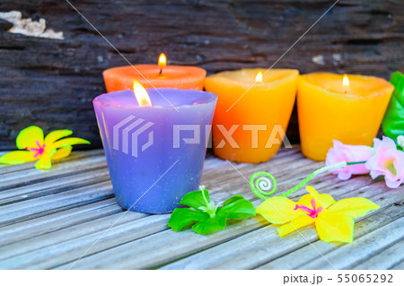 candles and flowers plastic beautiful 55065292