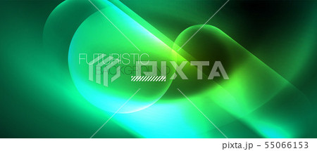Neon glowing techno lines, blue hi-tech futuristic abstract background template Neon glowing techno lines, blue hi-tech futuristic abstract background template 55066153