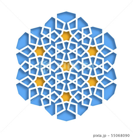 Islamic geometric pattern. Vector 3D muslim 55068090