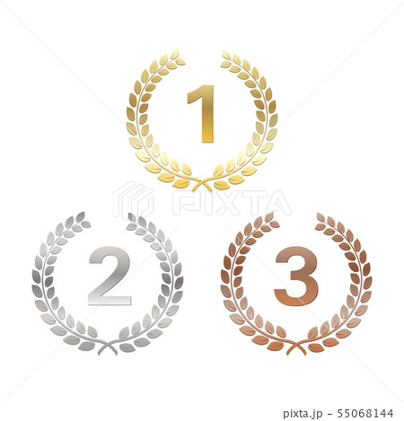 Golden, silver and bronze Laurel Wreaths. Awards Golden, silver and bronze Laurel Wreaths. Awards 55068144