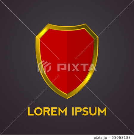 Golden shield logo. Red and gold medieval heraldic 55068183