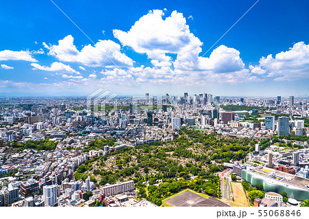 《東京都》青い空と白い雲・東京都市風景 55068846