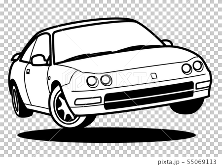 Nostalgic domestic coupe jump coloring style car illustration 55069113