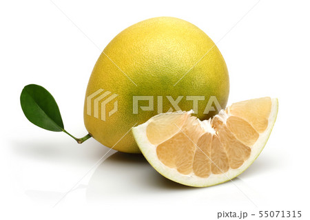 Fresh pomelo fruits isolated on white 55071315