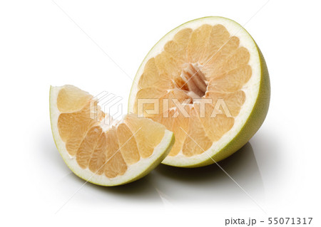 Fresh pomelo fruits isolated on white 55071317
