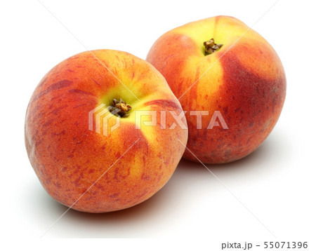 Ripe peach fruits isolated on white Ripe peach fruits isolated on white 55071396