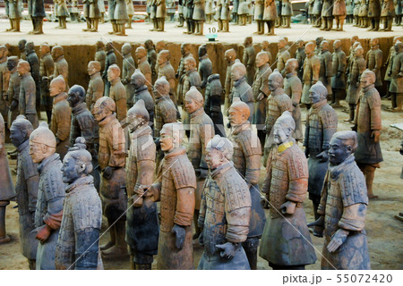 中国・兵馬俑 秦始皇帝陵の兵士の像 中国・兵馬俑 秦始皇帝陵の兵士の像 55072420