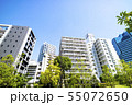 緑とマンションのある都市風景 55072650