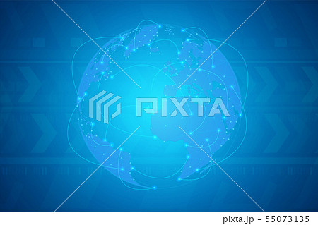 Global network connection, globe map technology Global network connection, globe map technology 55073135