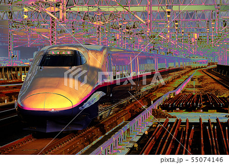 東北新幹線e2系やまびこイメージのイラスト素材