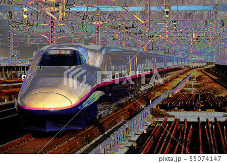 東北新幹線e2系やまびこイメージのイラスト素材