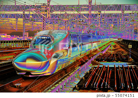 東北新幹線e5系はやぶさイメージのイラスト素材