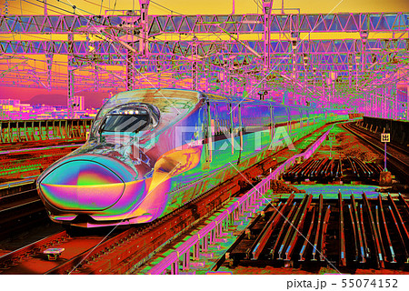 東北新幹線e5系はやぶさイメージのイラスト素材