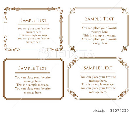 ゴージャスで高級感のあるフレームテンプレート　アンティーク調の装飾素材 55074239