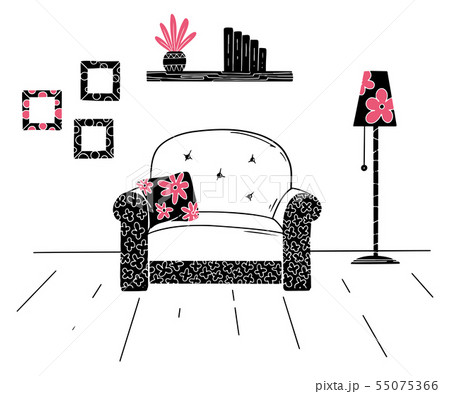 Interior in Scandinavian style. Part of the room. 55075366