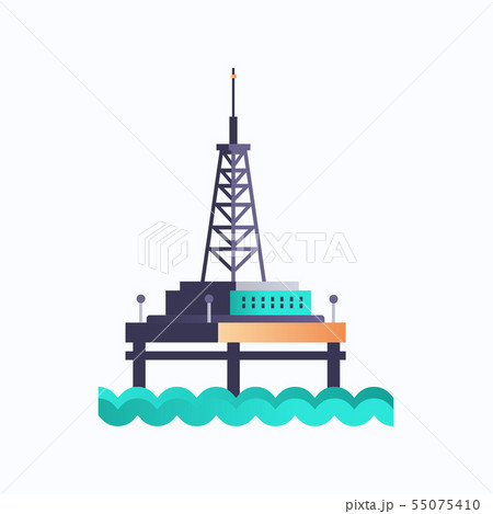 sea platform icon industrial offshore rig drilling facility power station environment and energy sea platform icon industrial offshore rig drilling facility power station environment and energy 55075410