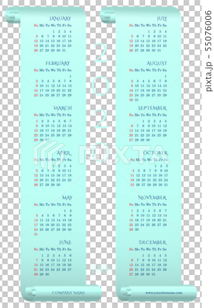 2020 wall calendar on mint gradient parchment 2020 wall calendar on mint gradient parchment 55076006