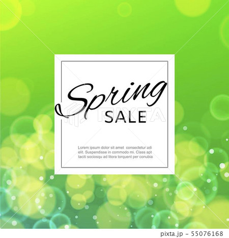 Spring sale background with green watercolor blur bubbles vector illustration. Fresh template design Spring sale background with green watercolor blur bubbles vector illustration. Fresh template design 55076168