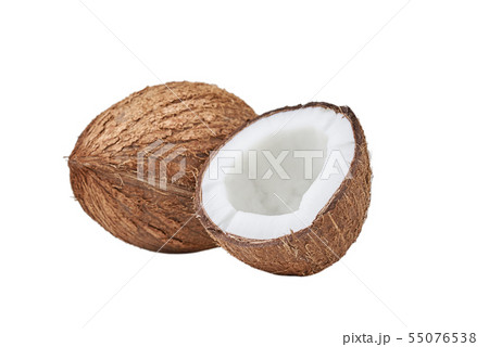 coconut on white background isolated coconut on white background isolated 55076538