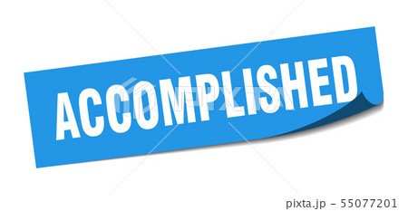 accomplished sticker. accomplished square isolated 55077201