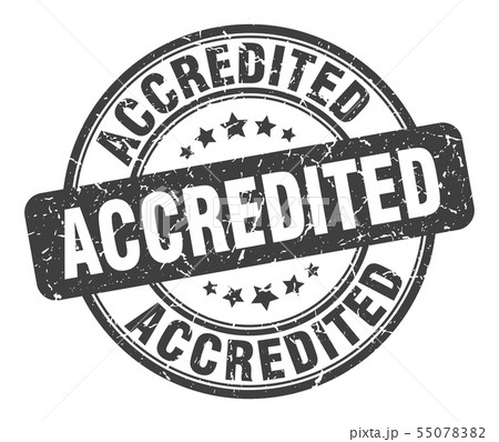 accredited stamp. accredited round grunge sign. accredited stamp. accredited round grunge sign. 55078382