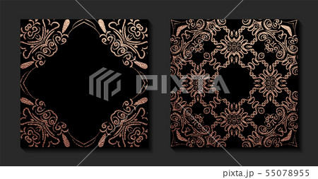 Gold Decorative flower Mandala. Golden Vintage 55078955