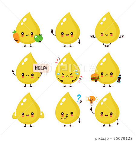 Cute happy smiling urine drop character 55079128