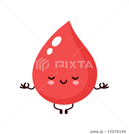 Cute happy smiling blood drop Cute happy smiling blood drop 55079149