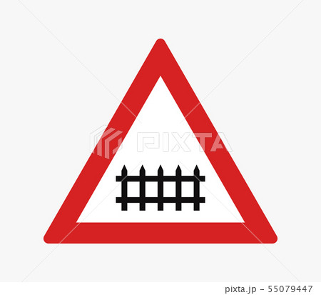 road sign icon level crossing 55079447