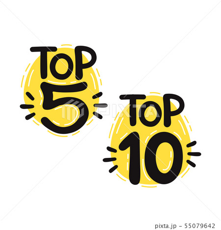 Top 5 and 10 lettering set. Vector Top 5 and 10 lettering set. Vector 55079642