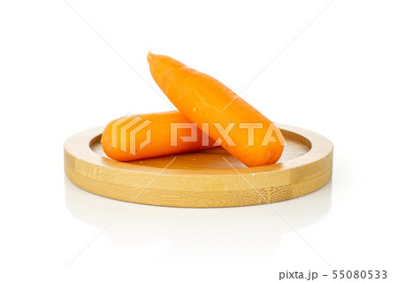 Peeled baby carrot isolated on white 55080533