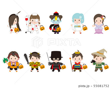 ハロウィンの仮装をした子供たち03 55081752