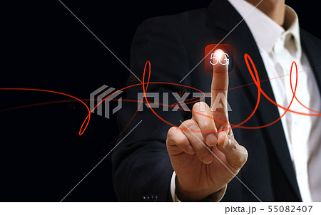 ネットワーク 通信 手 55082407