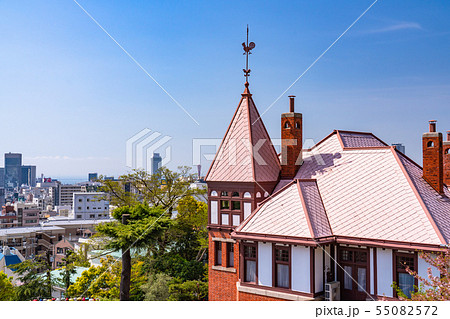 《兵庫県》神戸都市風景・北野異人館街から望む神戸中心街 《兵庫県》神戸都市風景・北野異人館街から望む神戸中心街 55082572