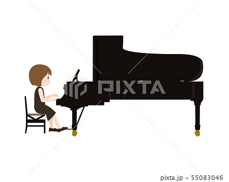 ピアノのを弾く子供2のイラスト素材