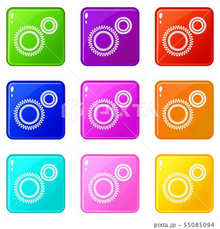 Mildew virus icons set 9 color collection Mildew virus icons set 9 color collection 55085094