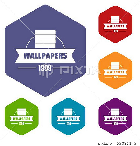 Wallpaper icons vector hexahedron 55085145