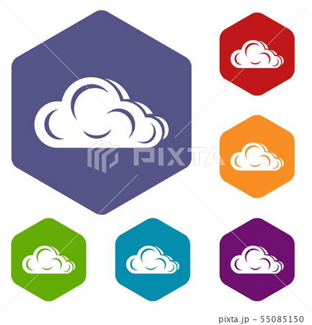 Art cloud icons vector hexahedron 55085150