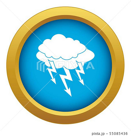 Lightning bolt icon blue vector isolated 55085436