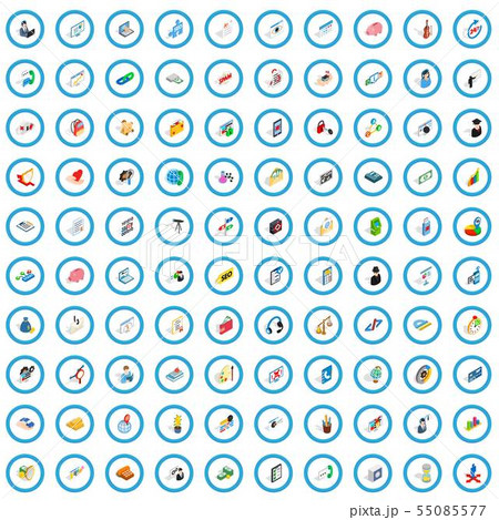 100 obligation icons set, isometric 3d style 55085577