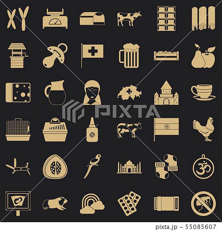 Cow icons set, simple style 55085607