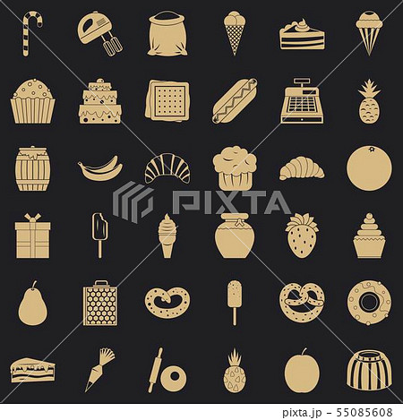 Sweet candy icons set, simple style 55085608