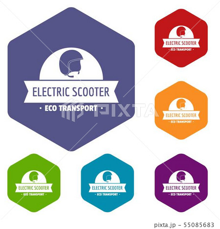 Helmet gyro scooter icons vector hexahedron 55085683