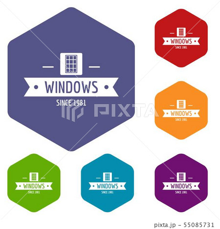 Window company icons vector hexahedron 55085731